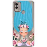 Прозрачный чехол BoxFace Nokia C22 Blue Hair