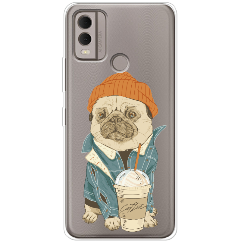 Прозрачный чехол BoxFace Nokia C22 Dog Coffeeman