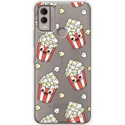 Прозрачный чехол BoxFace Nokia C22 с 3D-глазками Popcorn
