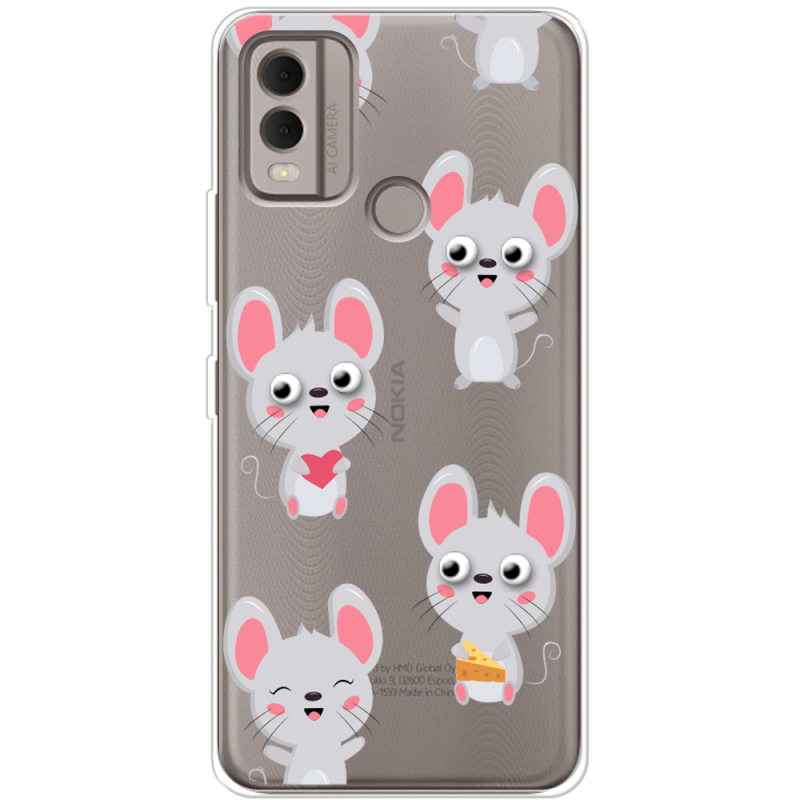 Прозрачный чехол BoxFace Nokia C22 с 3D-глазками Mouse
