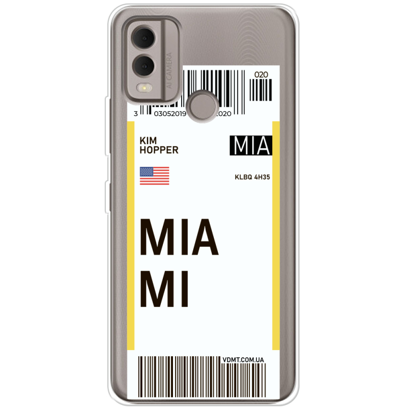 Прозрачный чехол BoxFace Nokia C22 Ticket Miami