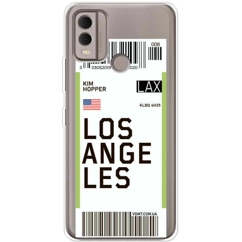 Прозрачный чехол BoxFace Nokia C22 Ticket Los Angeles
