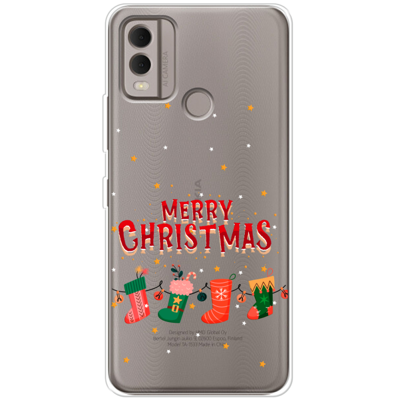 Прозрачный чехол BoxFace Nokia C22 Merry Christmas