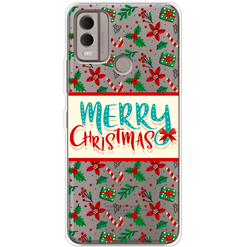 Прозрачный чехол BoxFace Nokia C22 Vintage Christmas Pattern