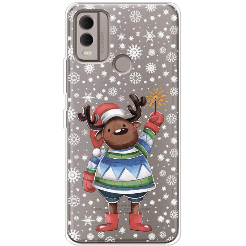 Прозрачный чехол BoxFace Nokia C22 Christmas Deer with Snow