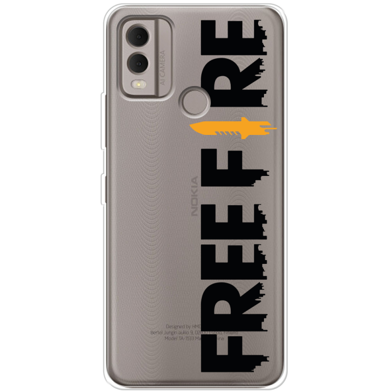 Прозрачный чехол BoxFace Nokia C22 Free Fire Black Logo