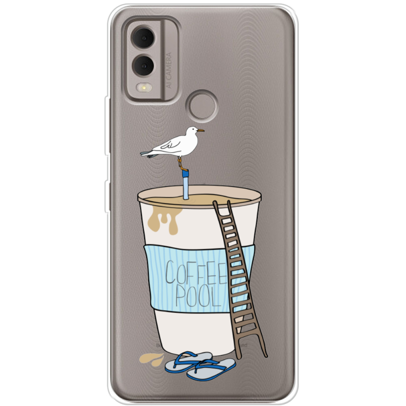 Прозрачный чехол BoxFace Nokia C22 Segull in Cofee Pool