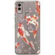 Прозрачный чехол BoxFace Nokia C22 Japanese Koi Fish