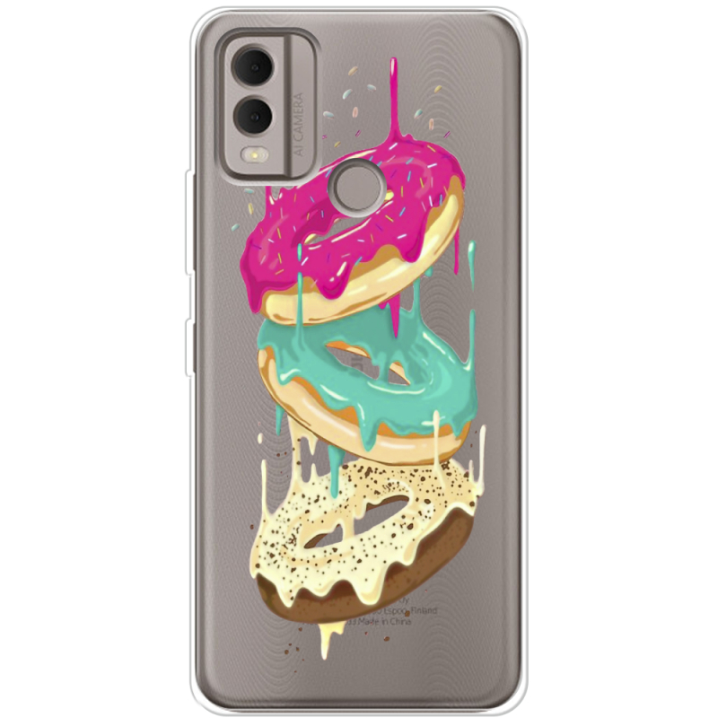 Прозрачный чехол BoxFace Nokia C22 Donuts
