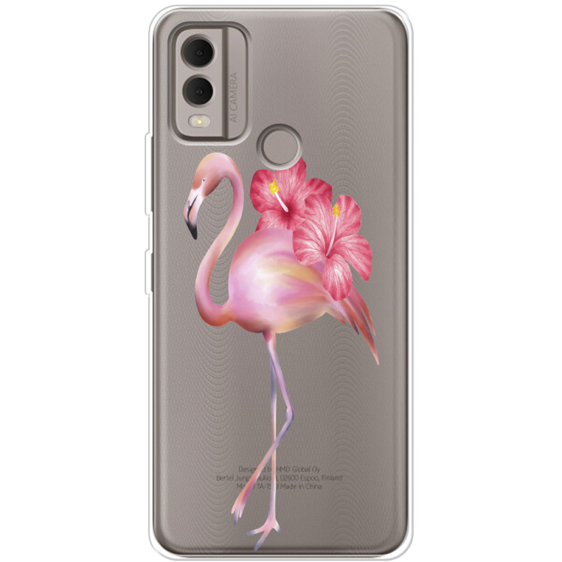 Прозрачный чехол BoxFace Nokia C22 Floral Flamingo