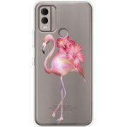 Прозрачный чехол BoxFace Nokia C22 Floral Flamingo