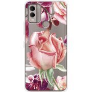 Прозрачный чехол BoxFace Nokia C22 Rose