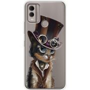 Прозрачный чехол BoxFace Nokia C22 Steampunk Cat