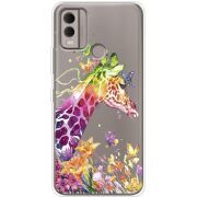 Прозрачный чехол BoxFace Nokia C22 Colorful Giraffe