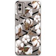 Прозрачный чехол BoxFace Nokia C22 Cotton flowers