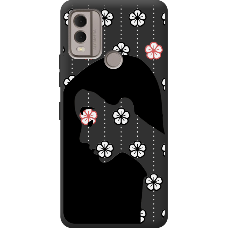 Черный чехол BoxFace Nokia C22 Flower Hair