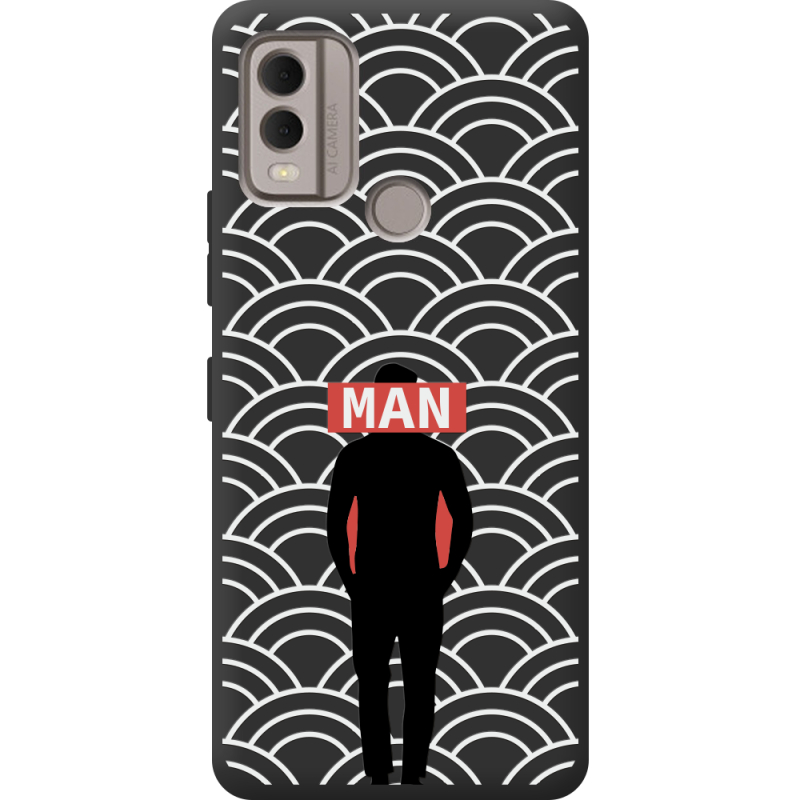 Черный чехол BoxFace Nokia C22 Man Pattern