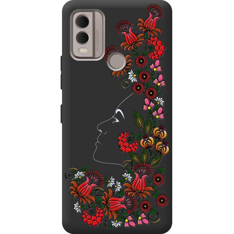 Черный чехол BoxFace Nokia C22 3D Ukrainian Muse