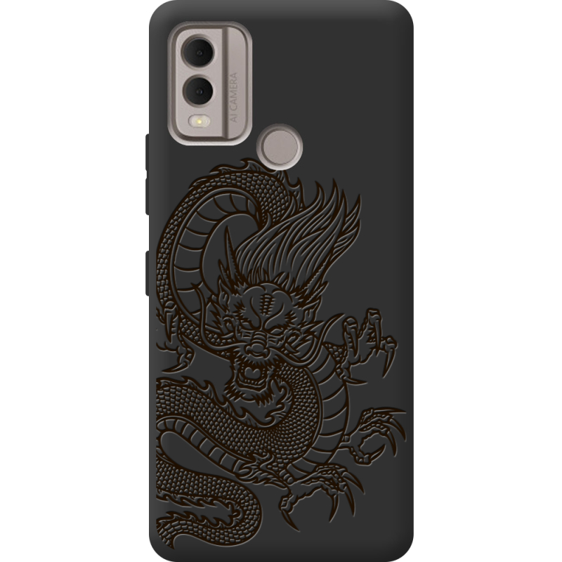 Черный чехол BoxFace Nokia C22 Chinese Dragon