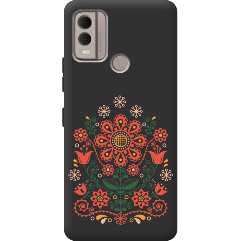 Черный чехол BoxFace Nokia C22 Ukrainian Ornament