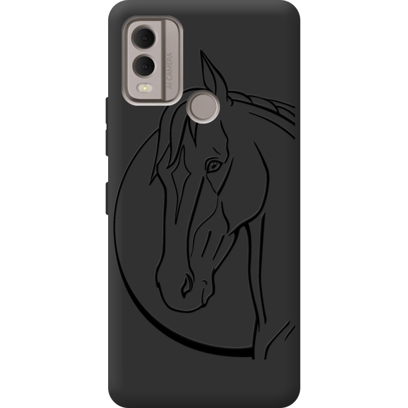 Черный чехол BoxFace Nokia C22 Horse