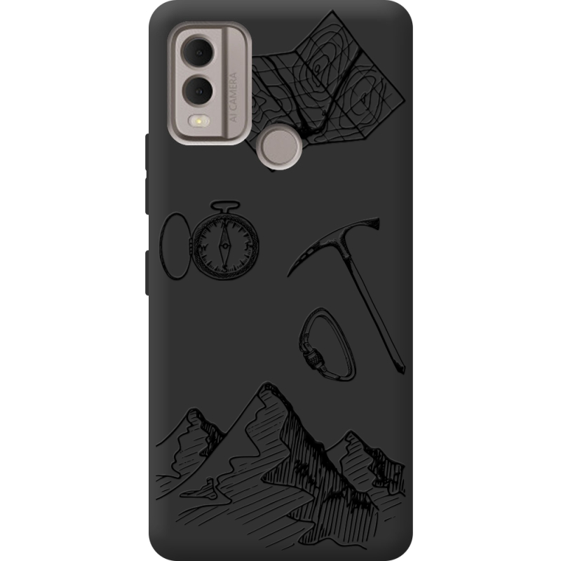 Черный чехол BoxFace Nokia C22 Mountains