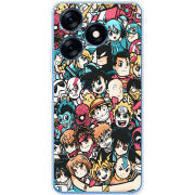 Чехол BoxFace Tecno Spark 10 Anime Stickers