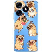 Прозрачный чехол BoxFace Tecno Spark 10 с 3D-глазками Pug