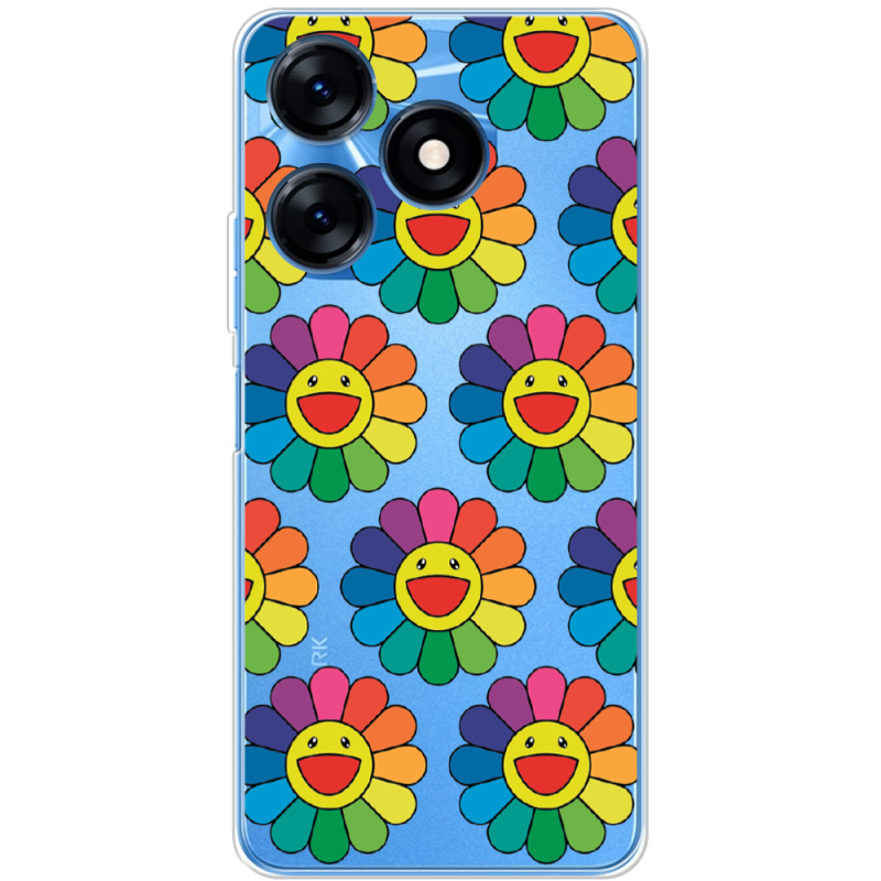 Прозрачный чехол BoxFace Tecno Spark 10 Hippie Flowers