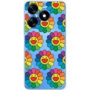 Прозрачный чехол BoxFace Tecno Spark 10 Hippie Flowers