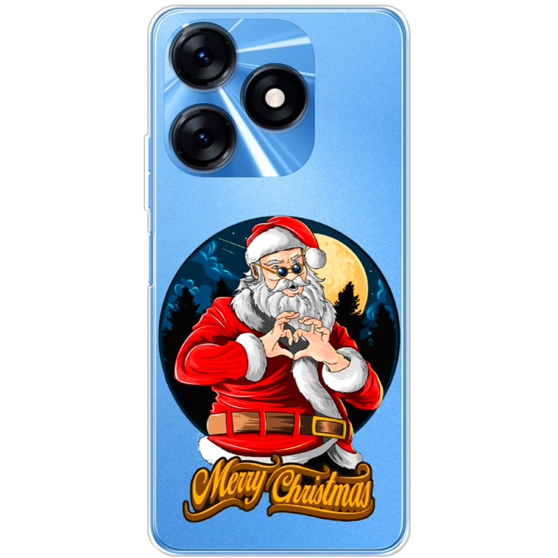 Прозрачный чехол BoxFace Tecno Spark 10 Cool Santa