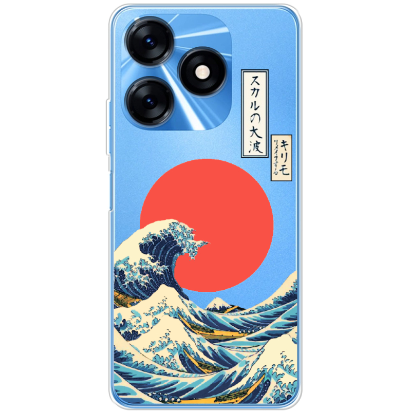 Прозрачный чехол BoxFace Tecno Spark 10 Большая волна в Канагаве