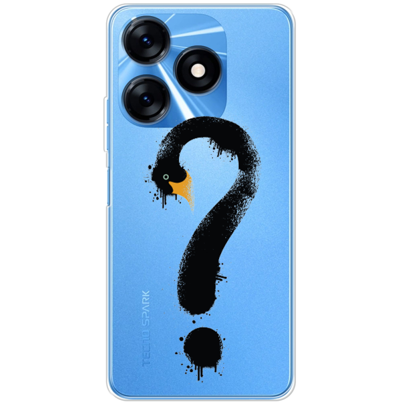 Прозрачный чехол BoxFace Tecno Spark 10 Swan question