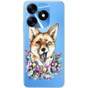 Прозрачный чехол BoxFace Tecno Spark 10 Winking Fox