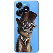 Прозрачный чехол BoxFace Tecno Spark 10 Steampunk Cat