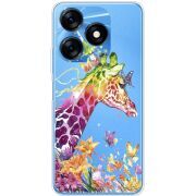 Прозрачный чехол BoxFace Tecno Spark 10 Colorful Giraffe