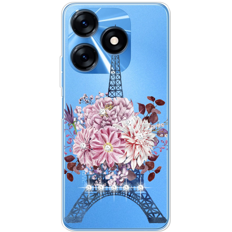 Чехол со стразами BoxFace Tecno Spark 10 Eiffel Tower