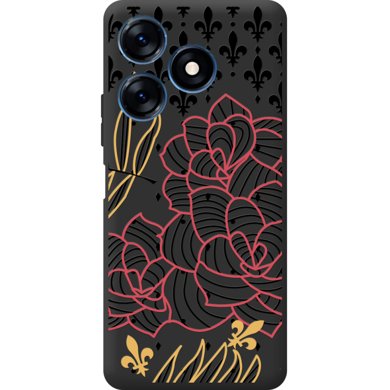 Черный чехол BoxFace Tecno Spark 10 FranceFlowers