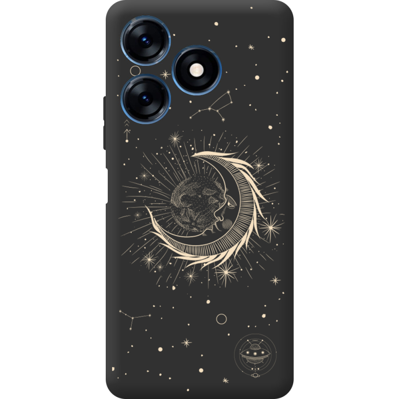 Черный чехол BoxFace Tecno Spark 10 Moon