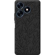 Черный чехол BoxFace Tecno Spark 10 Leaves