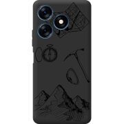 Черный чехол BoxFace Tecno Spark 10 Mountains