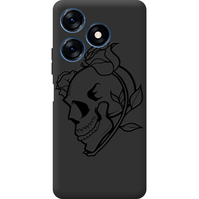 Черный чехол BoxFace Tecno Spark 10 Skull and Roses