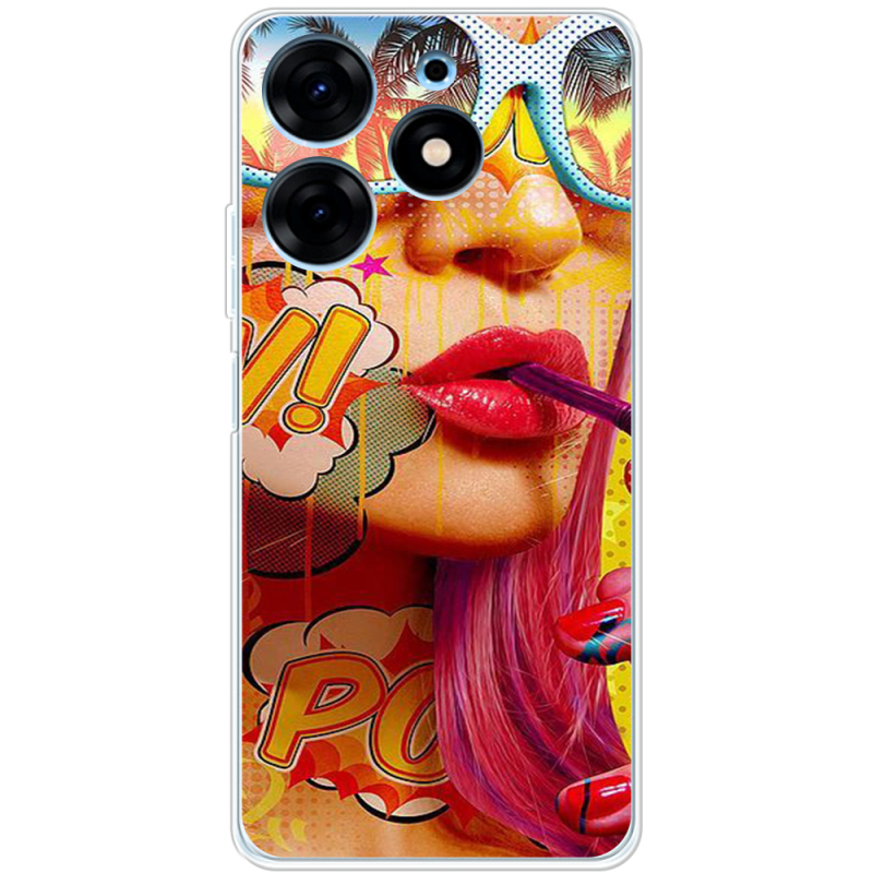 Чехол BoxFace Tecno Spark 10 Pro Yellow Girl Pop Art