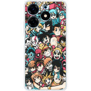 Чехол BoxFace Tecno Spark 10 Pro Anime Stickers