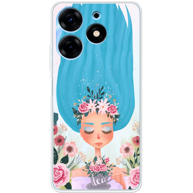 Прозрачный чехол BoxFace Tecno Spark 10 Pro Blue Hair