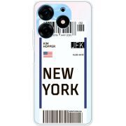 Прозрачный чехол BoxFace Tecno Spark 10 Pro Ticket New York
