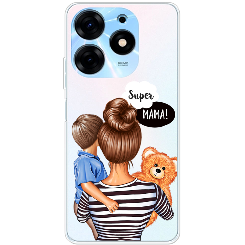 Прозрачный чехол BoxFace Tecno Spark 10 Pro Super Mama and Son