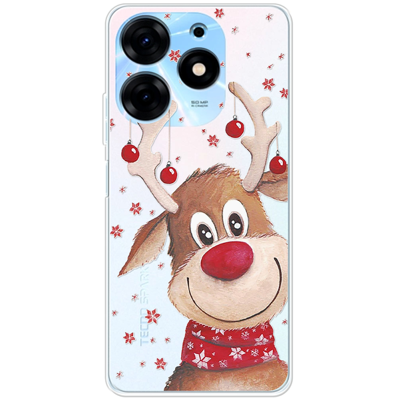 Прозрачный чехол BoxFace Tecno Spark 10 Pro Winter Deer