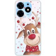 Прозрачный чехол BoxFace Tecno Spark 10 Pro Winter Deer