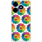 Прозрачный чехол BoxFace Tecno Spark 10 Pro Hippie Flowers